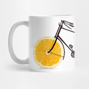 orange summer bicycle Mug